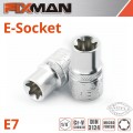 FIXMAN 1/4' DRIVE E-SOCKET 6 POINT E7